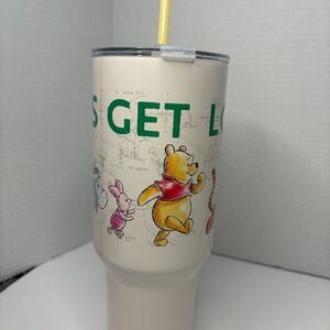 Bioworld Cream Color Let’s Get Lost Winnie the Pooh and Friends Tumbler Handle